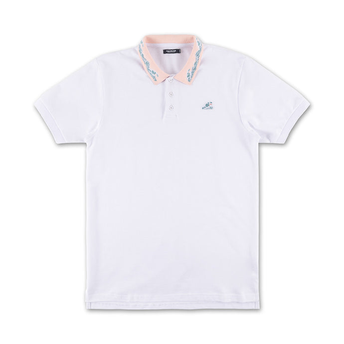 Wave Stripe Polo in White