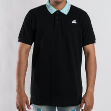 Wave Stripe Polo In Black