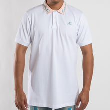 Wave Stripe Polo in White