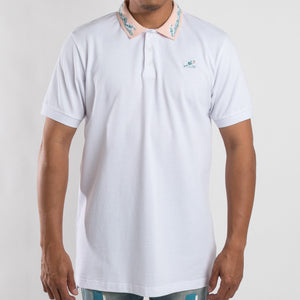 Wave Stripe Polo in White